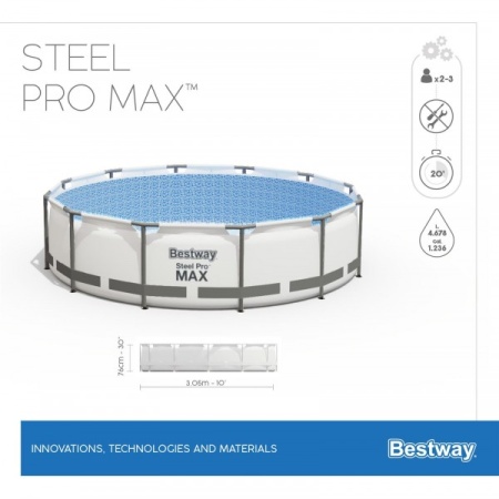 Bestway 56406 BW Каркасный бассейн Steel Pro Max 305х76см, 4678л