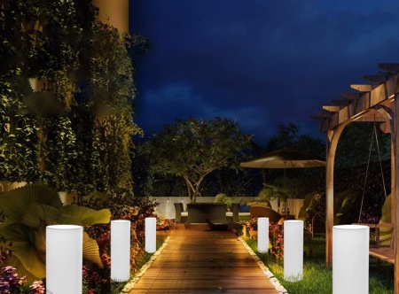 Светильник Цилиндр 16х36 питание от 220, RGB